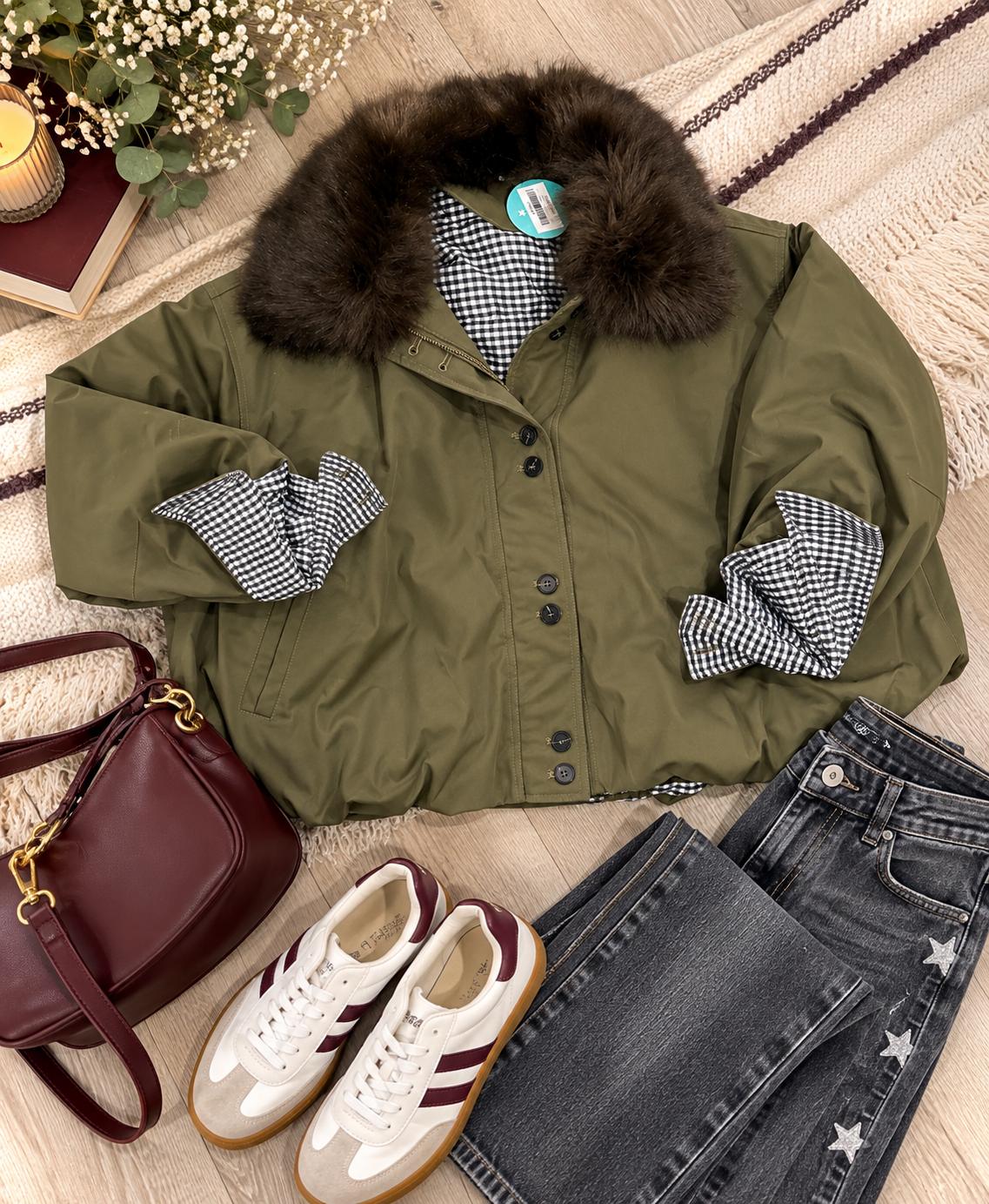 Chaquetón oversize verde