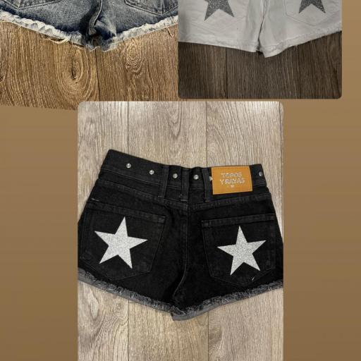 Shorts estrellas y tachuelas 
