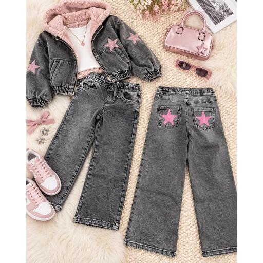 Vaquero gris estrella rosa  [1]