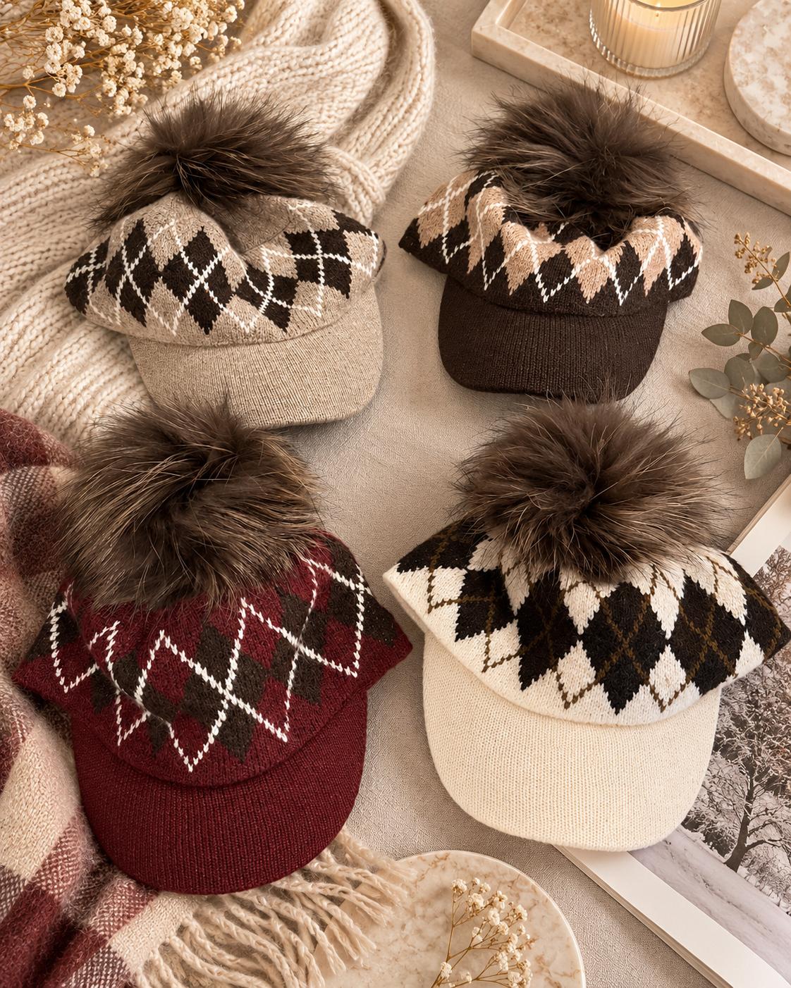 Gorra punto y pelo natural