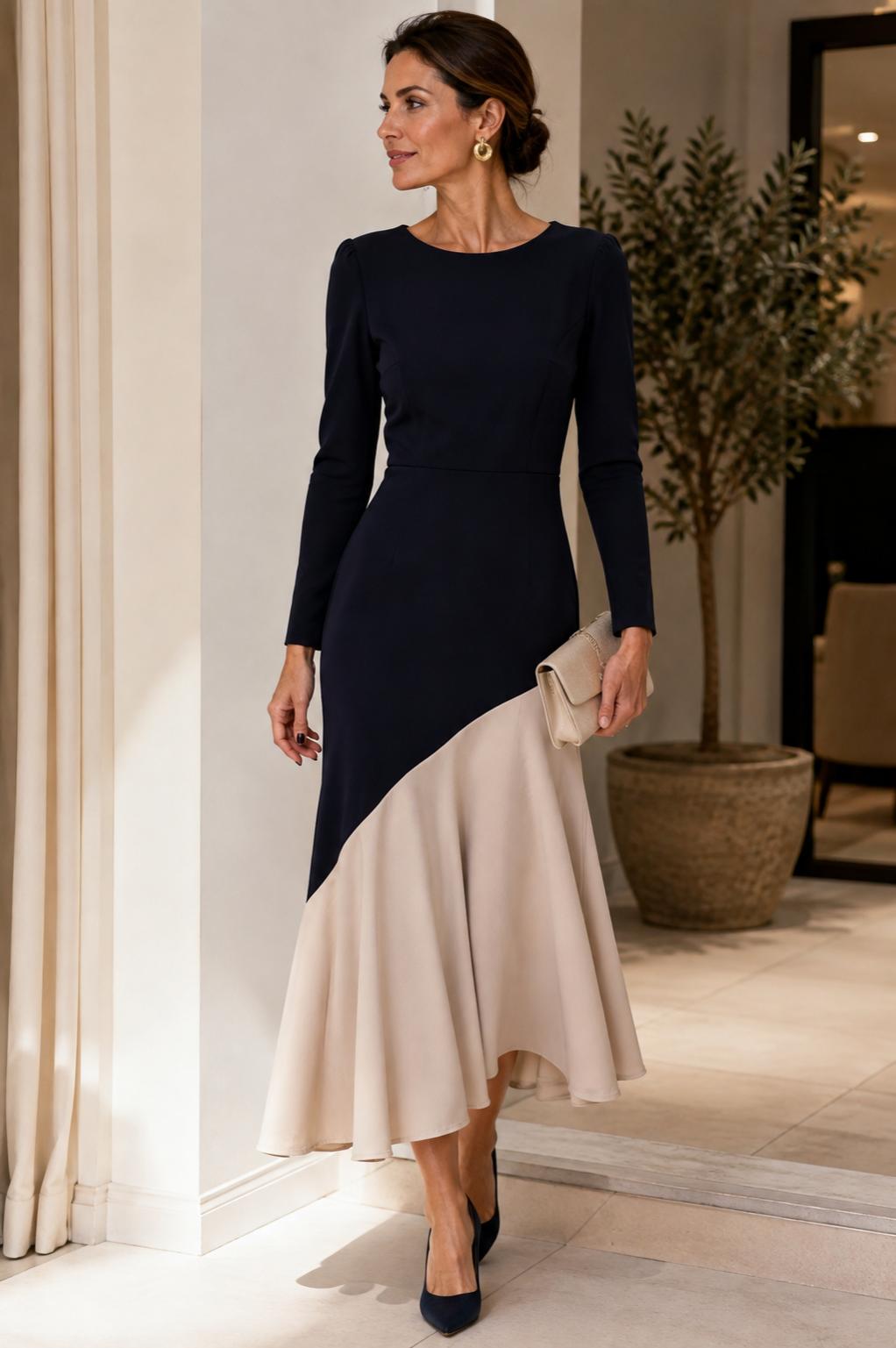 Vestido bicolor
