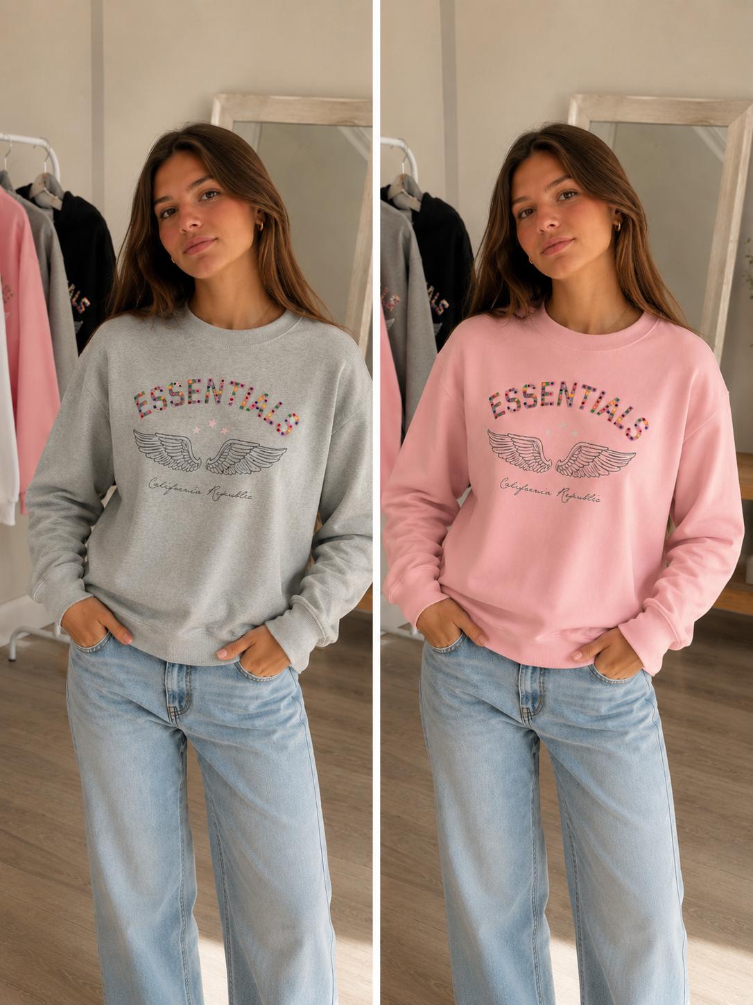 Sudadera cuello caja Essentials