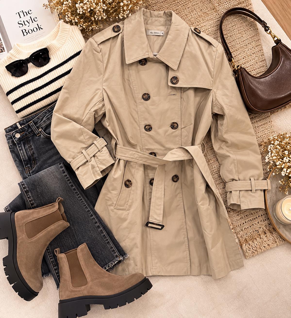 Gabardina camel