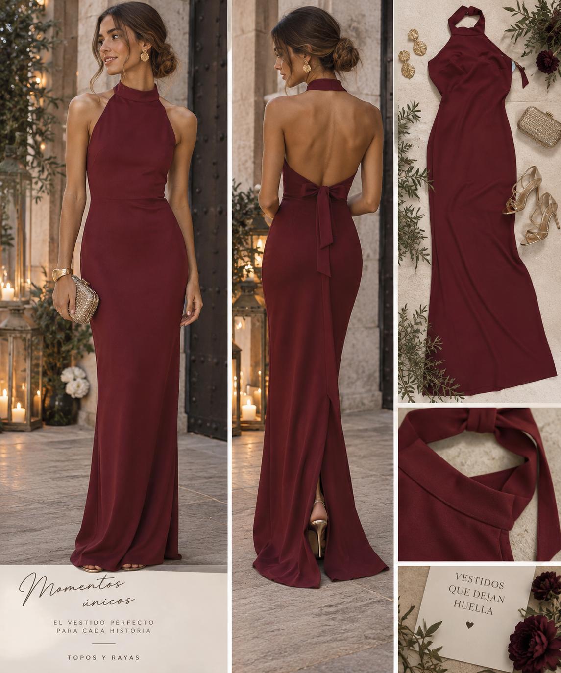 Vestido largo elástico