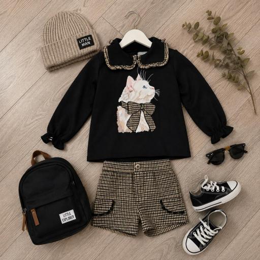 Conjunto short espiga y jersey felpa  [0]