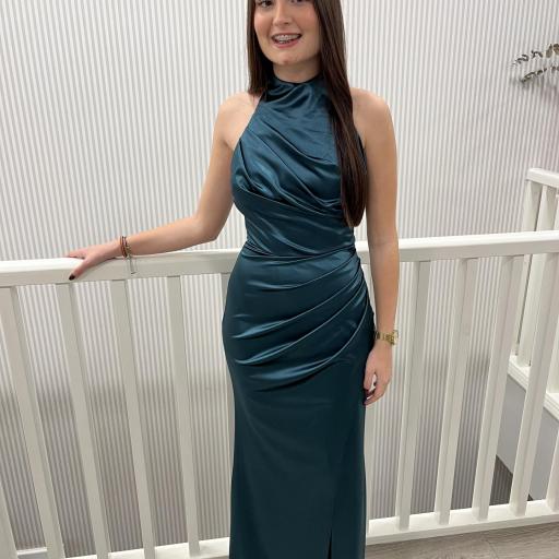 Vestido raso drapeado 