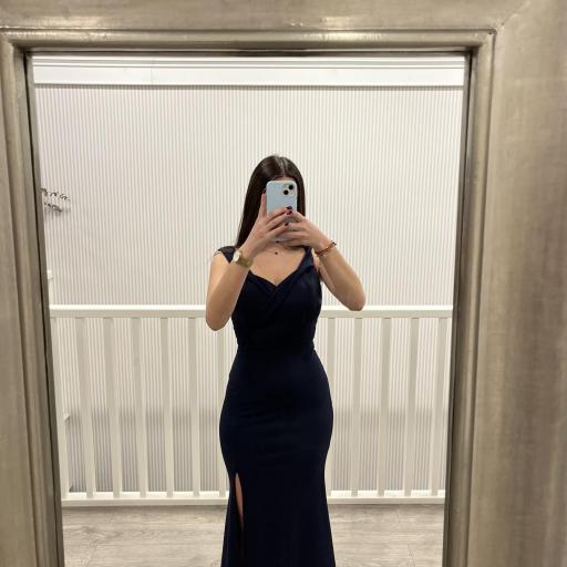 Vestido marino crepe 