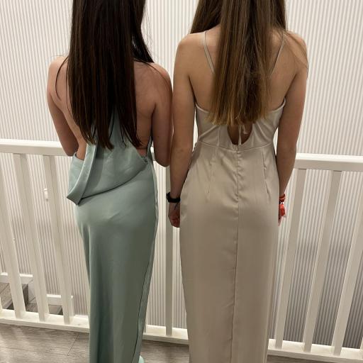 Vestido beige raso  [1]