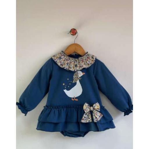 Vestido felpa azul 