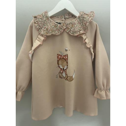 Vestido en felpa caperucita 