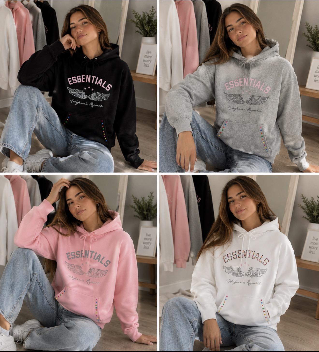 Sudadera alas capucha essential