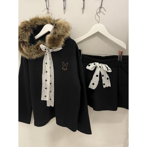 Short felpa negro 