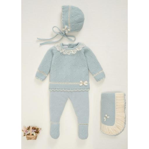 Conjunto de jubón y polaina tiza 