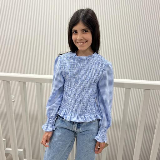 Blusa vichy celeste 