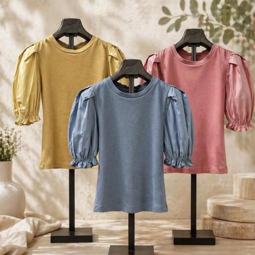 Camiseta manga abullonada 