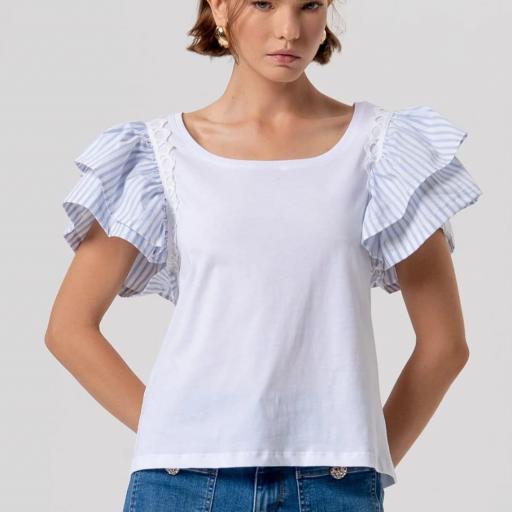 Camiseta manga volantes 