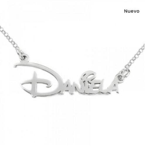 Collar plata de ley - Nombre Tipografia Disney 