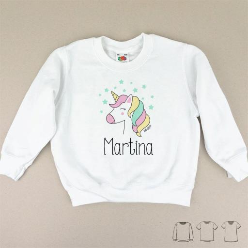 Camiseta o Sudadera Bebé y Niño/a Personalizada Unicornio [0]