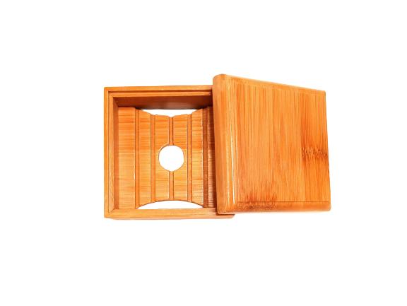 Jabonera de Bambú cuadrada con tapa