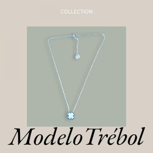 COLGANTE ACERO PLATEADO MODELO TREBOL [0]