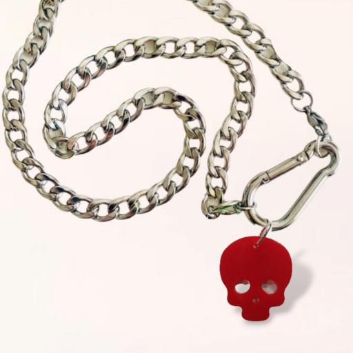 Charm Calavera Roja de Resina - Combinado con Collar [3]