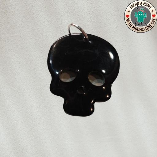 Charm Calavera Negra de Resina - Lady Cactus [2]