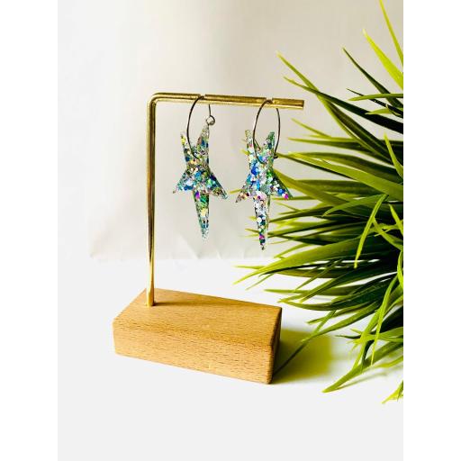Pendientes Estrella Glitter Plata Lady Cactus [0]