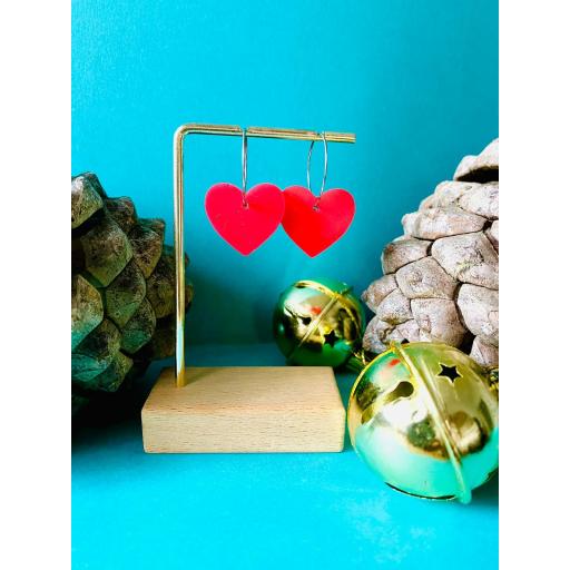 Pendientes Corazón Rojo Sólido Lady Cactus