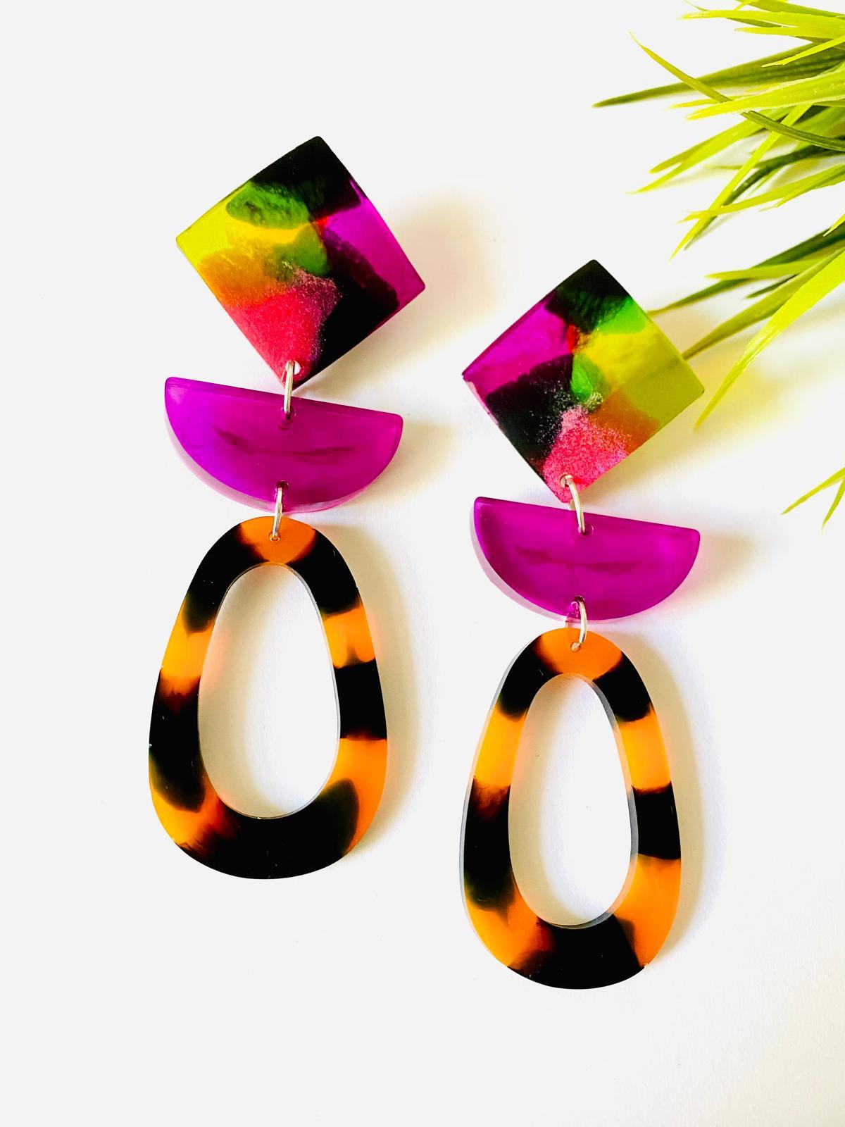 Maxi pendientes print de Lady Cactus