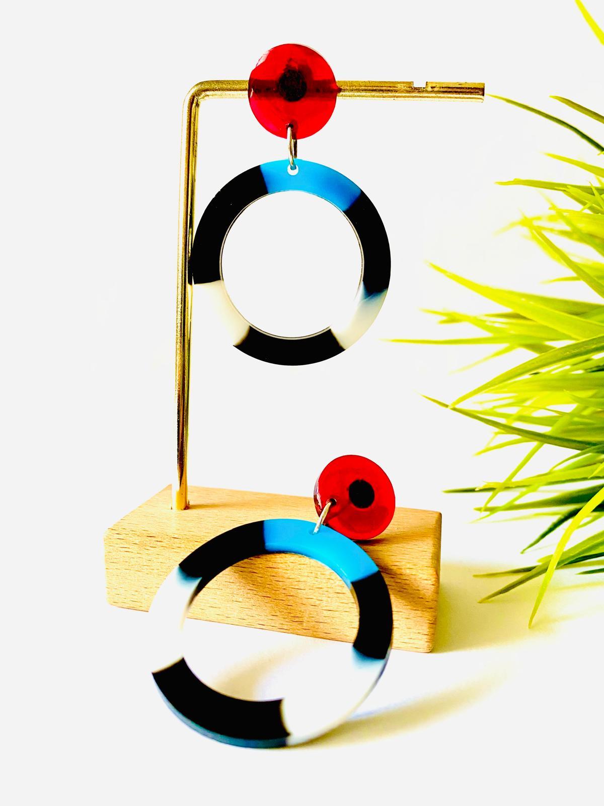 Aretes multicolor ( rojo) de Lady Cactus