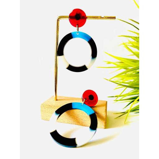 Aretes multicolor ( rojo) de Lady Cactus