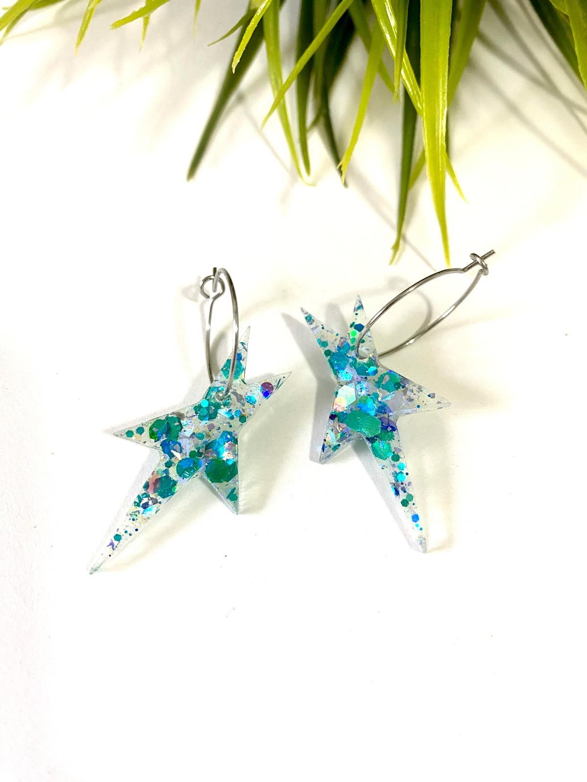 Pendientes Estrella brilli y azul de Lady Cactus