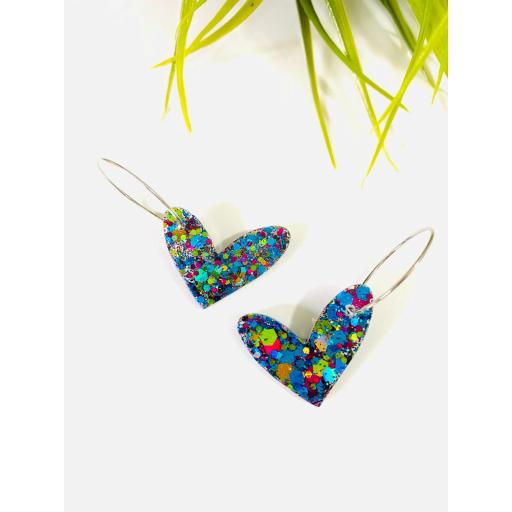 Pendientes Corazón brilli  azul Lady Cactus
