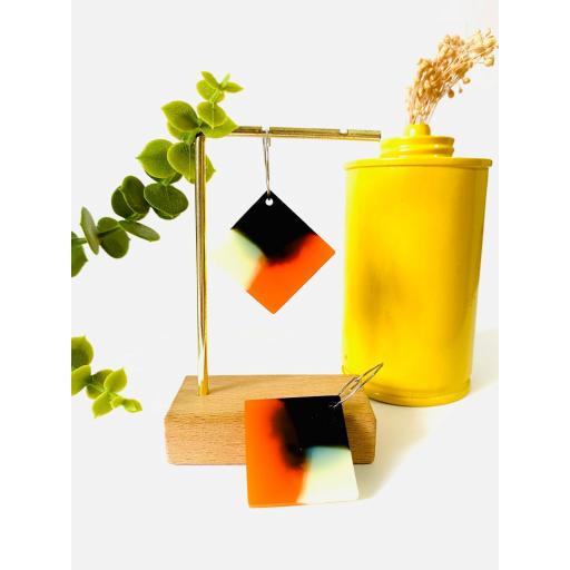 Pendientes cuadrados colores cálidos de Lady Cactus