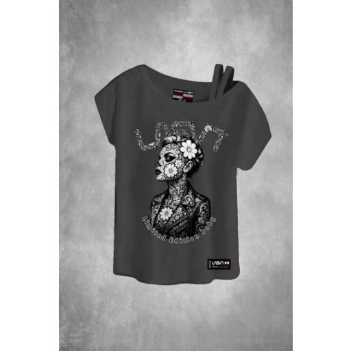 Camiseta Baby negro desgastado de LASAL [0]