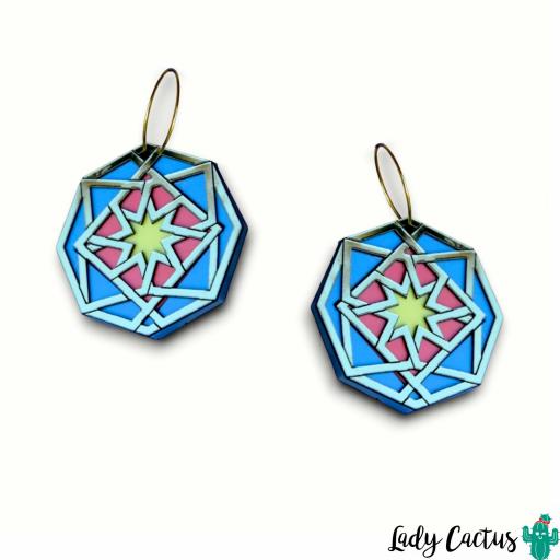 Pendientes Mosaico Azul de Lady Cactus [3]
