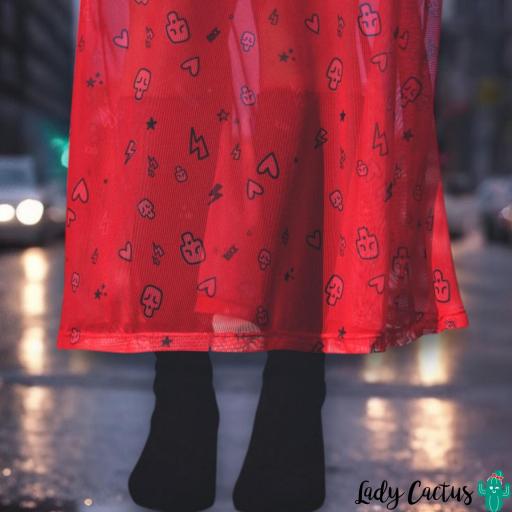 Falda Tul Sara Roja Aire Retro [6]