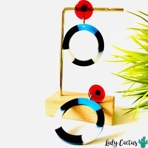 Aretes Multicolor Rojo Alegre Lady Cactus