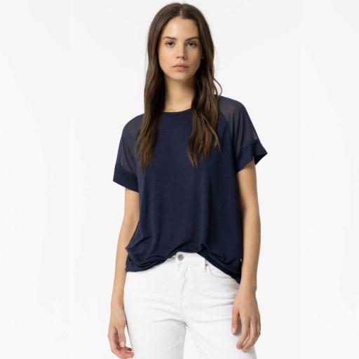 Blusa Azul Cilita Transparencias - Tiffosi