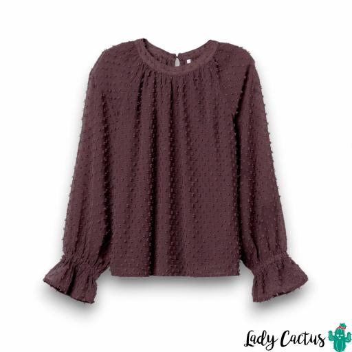 Blusa Laurinda de Tiffosi en plumeti hierro [6]