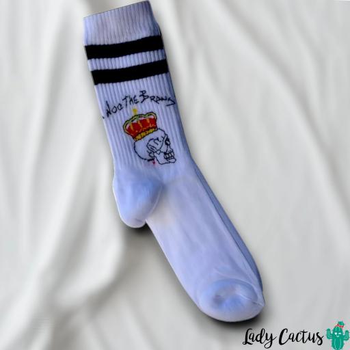Calcetines King Skull Blancos de Noc The Brand [2]
