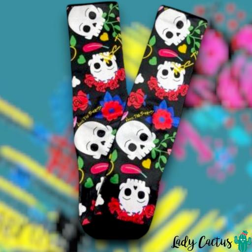 calcetines-flower-skull