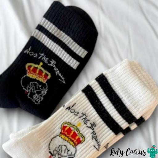 Calcetines King Skull Blancos de Noc The Brand [1]