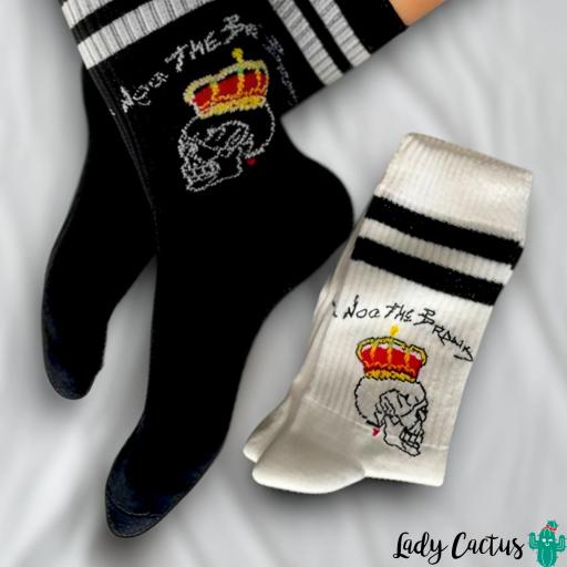 Calcetines King Skull Blancos de Noc The Brand [3]
