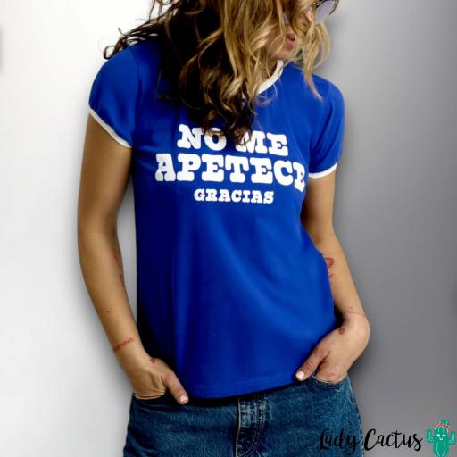 Cami Chica "No Me Apetece" Azul de Aire Retro