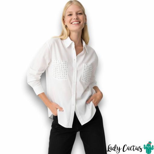 Camisa Marcela de Tiffosi en algodón con apliques metálicos [0]