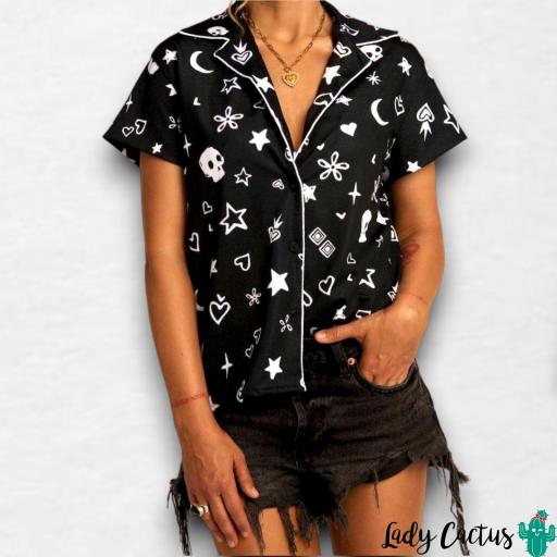 Camisa negra "Bandana" de Aire Retro [2]