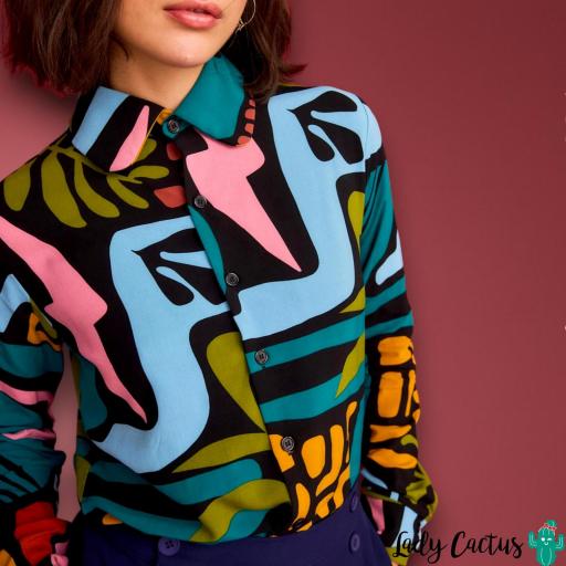Camisa Castaña Multicolor de Smile [4]