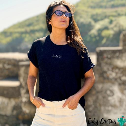 Camiseta Básica Negra Actitud + Anabel Lee [1]