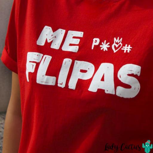 Camiseta Unisex "Me Flipas" Roja de Aire Retro [3]